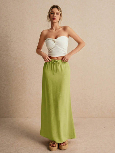 Minimalistisk Kjol med Dragsko