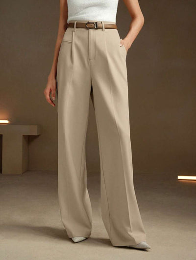 Svarta Raka Byxor med Lös Passform