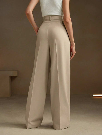 Svarta Raka Byxor med Lös Passform