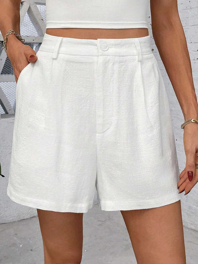 Linneshorts med Bambu­detaljer