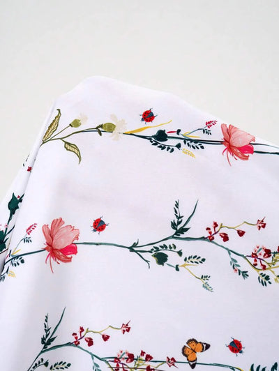 Kakifärgad Randig Midiklänning