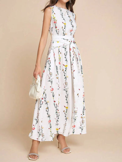 Kakifärgad Randig Midiklänning