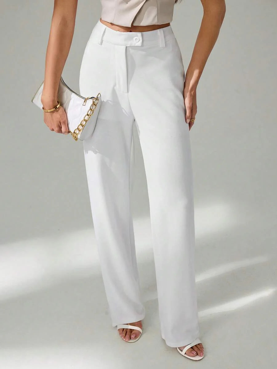 Tall Raka Byxor med Dragkedja