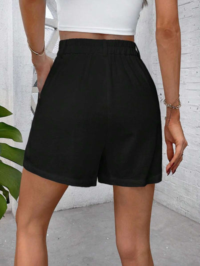 Linneshorts med Bambu­detaljer