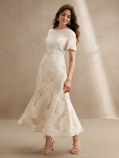 Blommig Rynkad Miniklänning