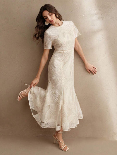 Blommig Rynkad Miniklänning