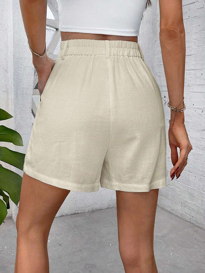 Linneshorts med Bambu­detaljer