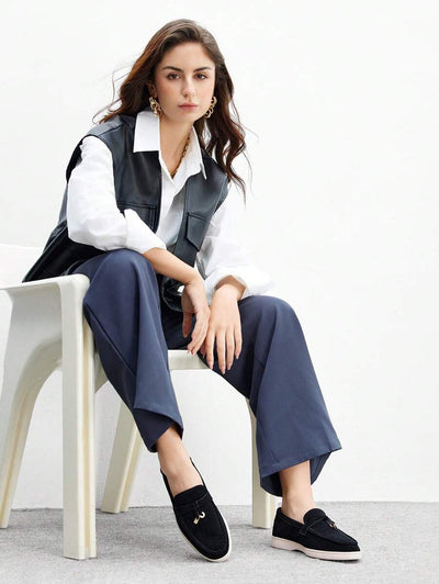 Damloafers med spetsig tå