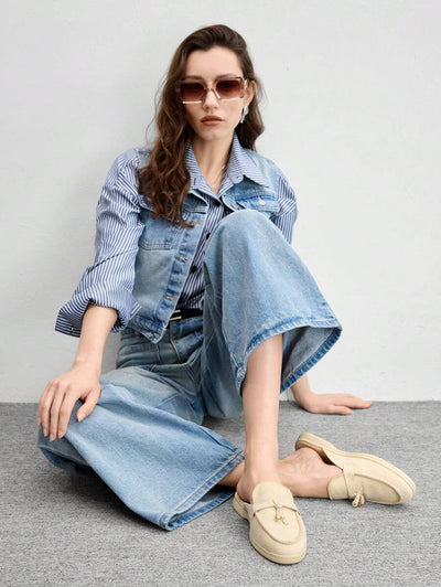 Damloafers med spetsig tå