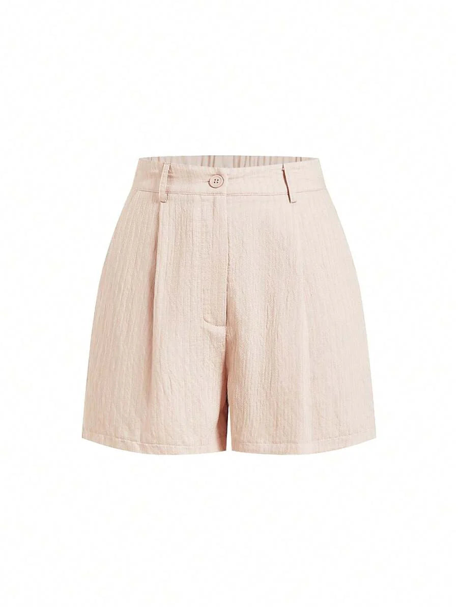 Linneshorts med Bambu­detaljer