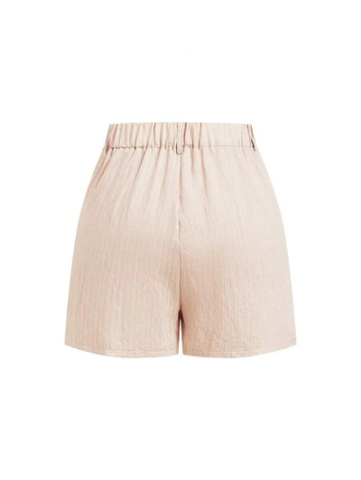 Linneshorts med Bambu­detaljer