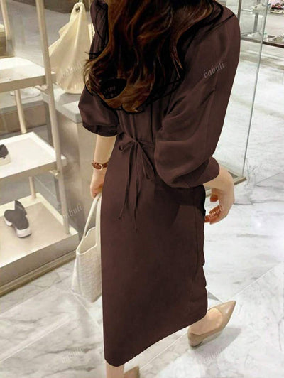 Fransk Skjortklänning med Midjeband