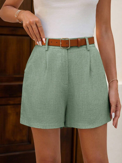 Linneshorts med Bambu­detaljer
