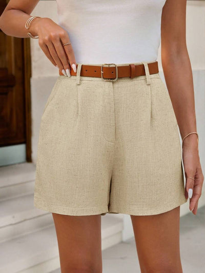 Linneshorts med Bambu­detaljer