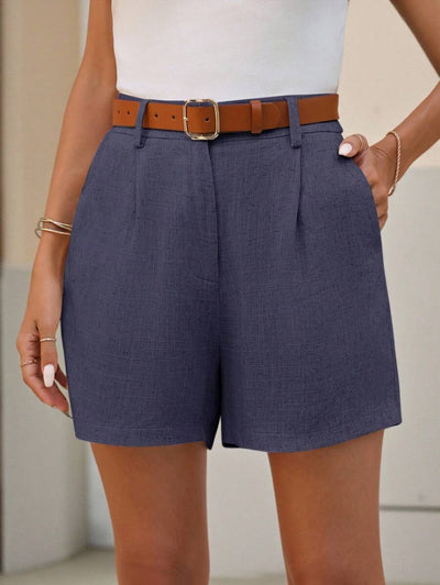 Linneshorts med Bambu­detaljer