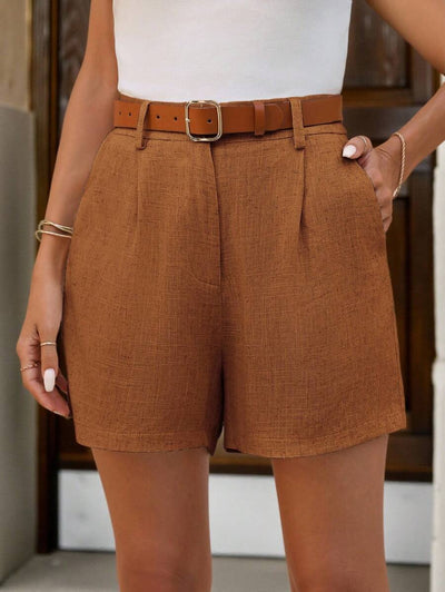 Linneshorts med Bambu­detaljer