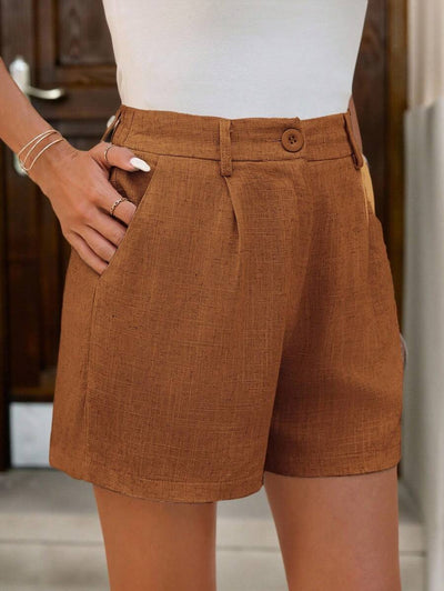 Linneshorts med Bambu­detaljer