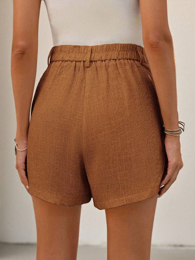 Linneshorts med Bambu­detaljer