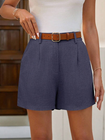 Linneshorts med Bambu­detaljer