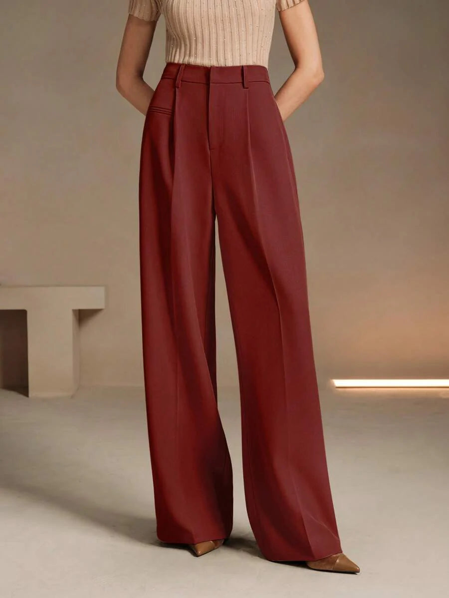 Svarta Raka Byxor med Lös Passform