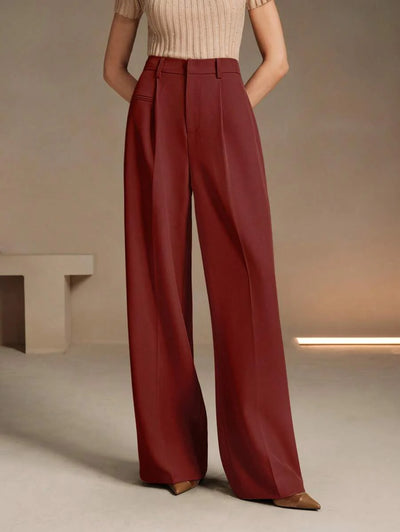 Svarta Raka Byxor med Lös Passform