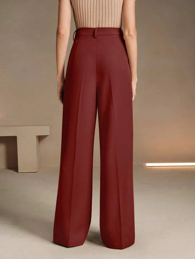 Svarta Raka Byxor med Lös Passform