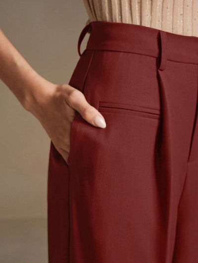 Svarta Raka Byxor med Lös Passform