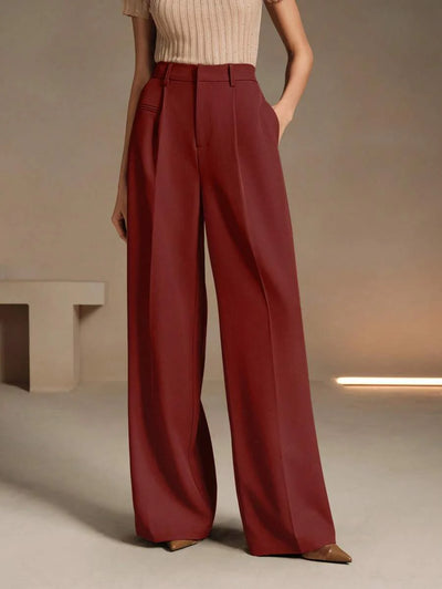 Svarta Raka Byxor med Lös Passform