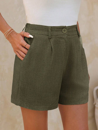 Linneshorts med Bambu­detaljer
