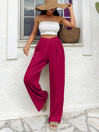 Stilrena byxor med asymmetrisk midja