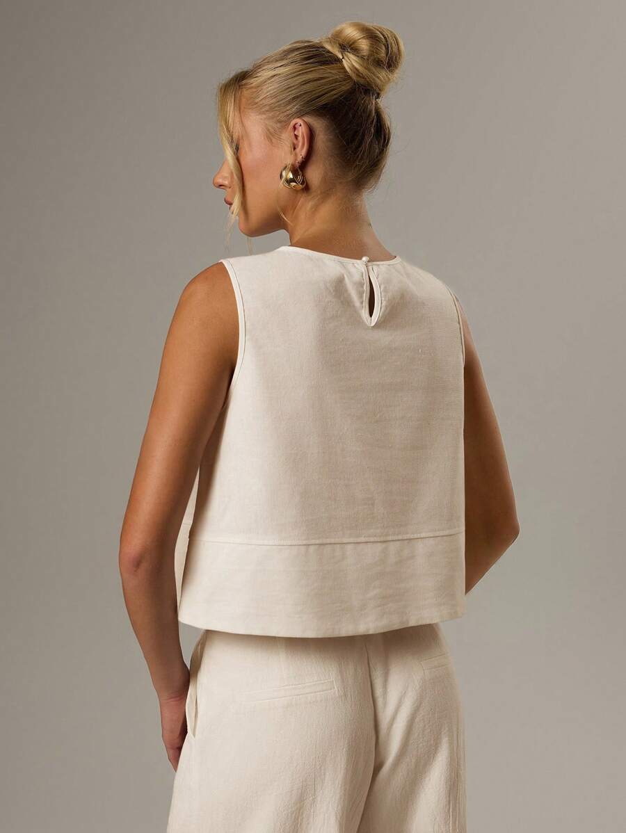 Ärmlös blus med rund hals – Forever 21