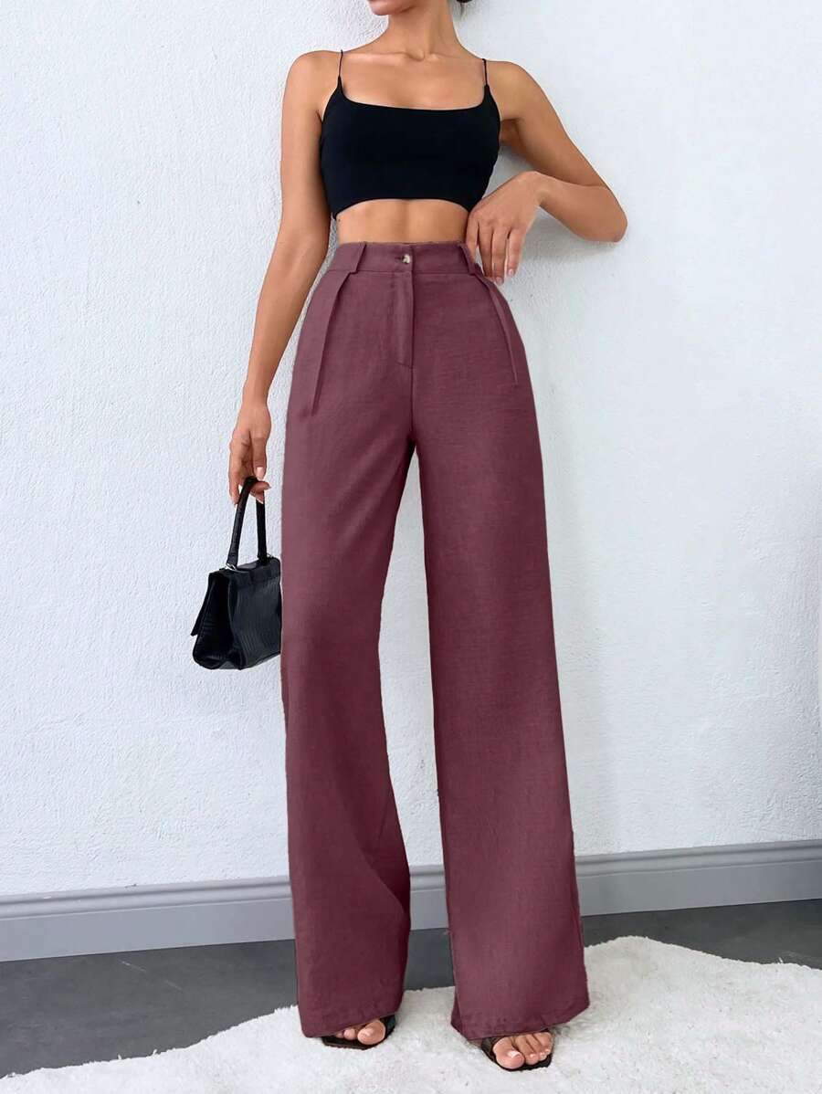 Tall Raka Byxor med Snedfickor