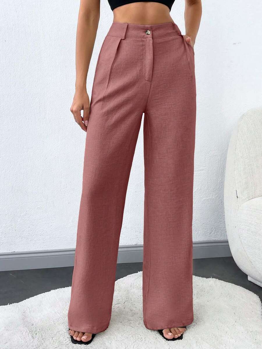 Tall Raka Byxor med Snedfickor