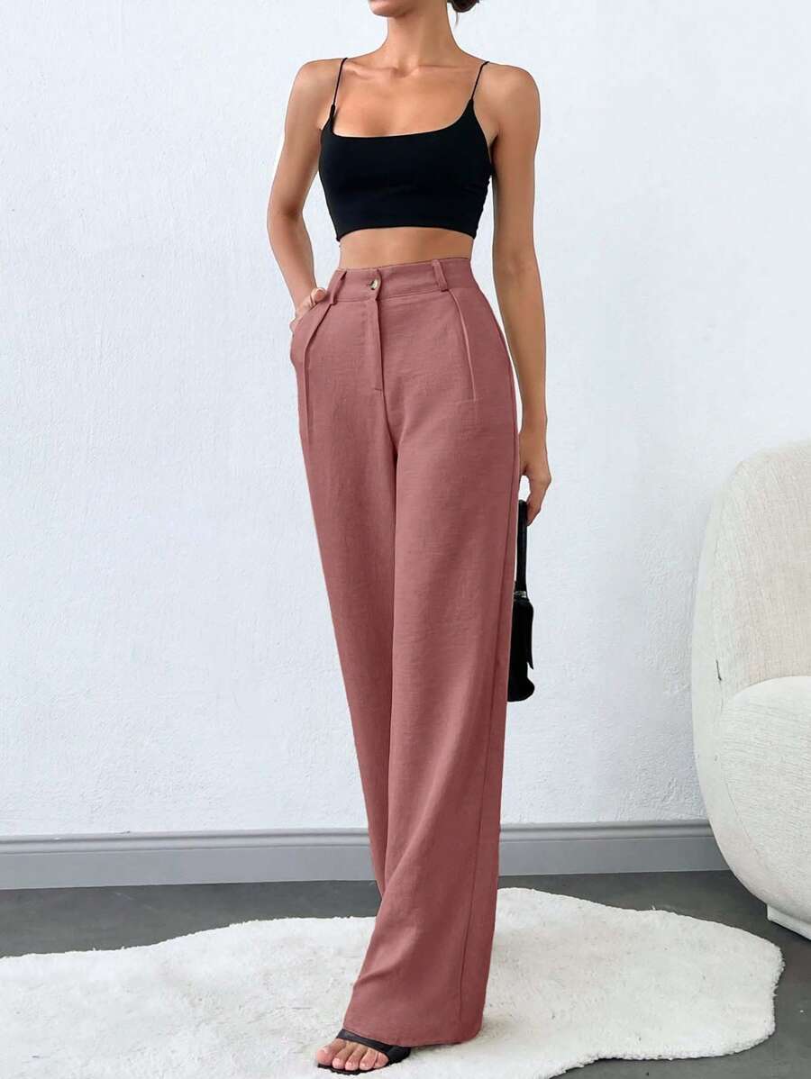 Tall Raka Byxor med Snedfickor