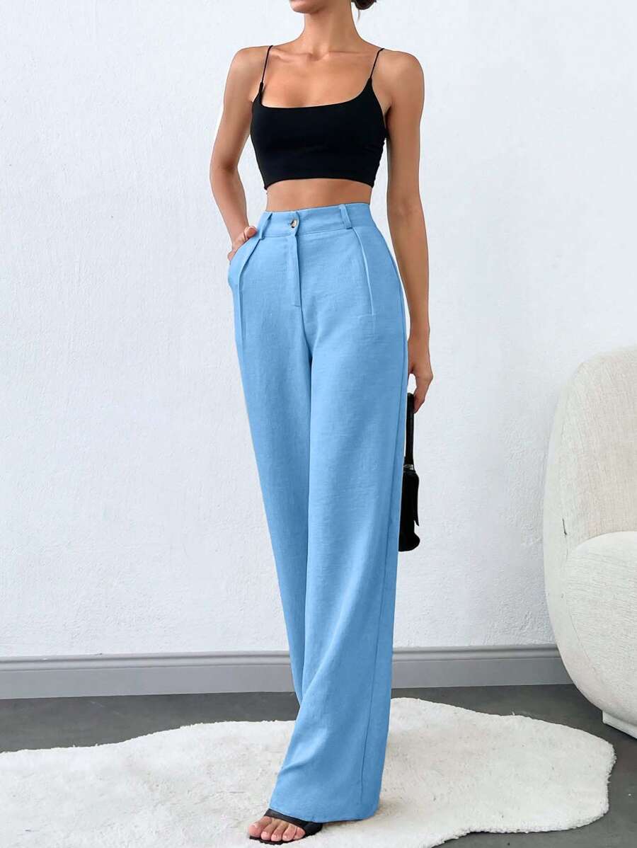 Tall Raka Byxor med Snedfickor