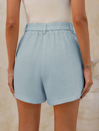 Linneshorts med Bambu­detaljer
