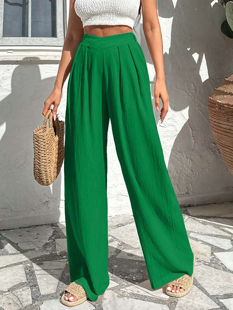 Stilrena byxor med asymmetrisk midja