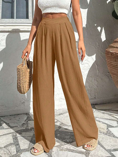 Stilrena byxor med asymmetrisk midja