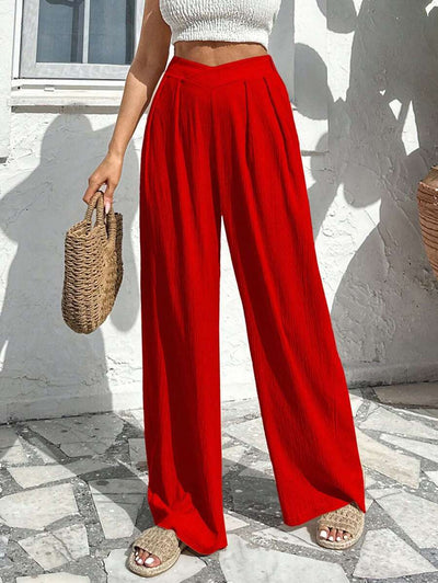 Stilrena byxor med asymmetrisk midja