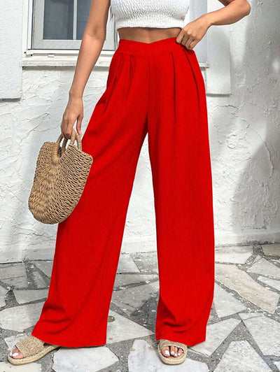 Stilrena byxor med asymmetrisk midja