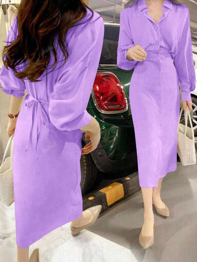 Fransk Skjortklänning med Midjeband