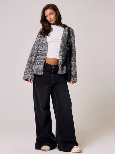 Oversize stickad kofta