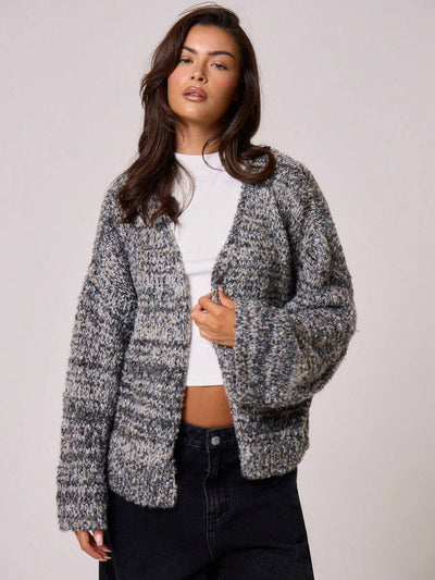 Oversize stickad kofta