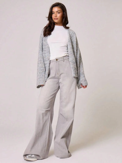 Oversize stickad kofta