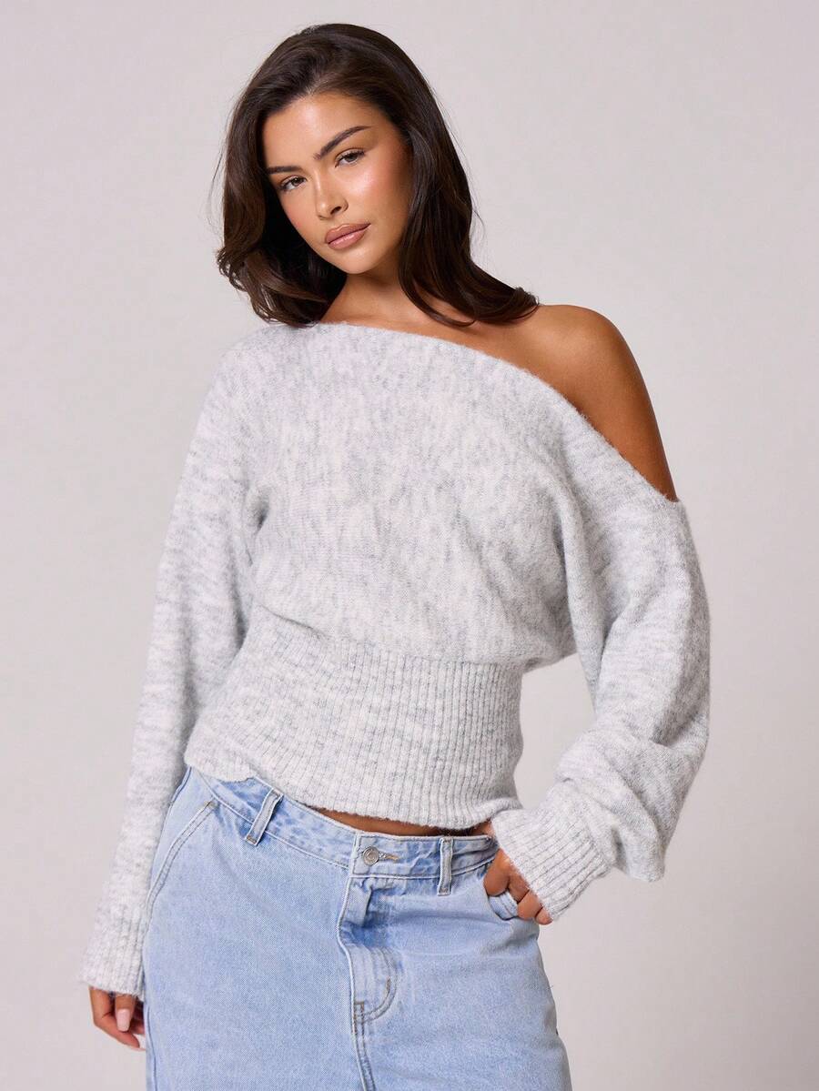 Fuffy asymmetrisk mohairtopp