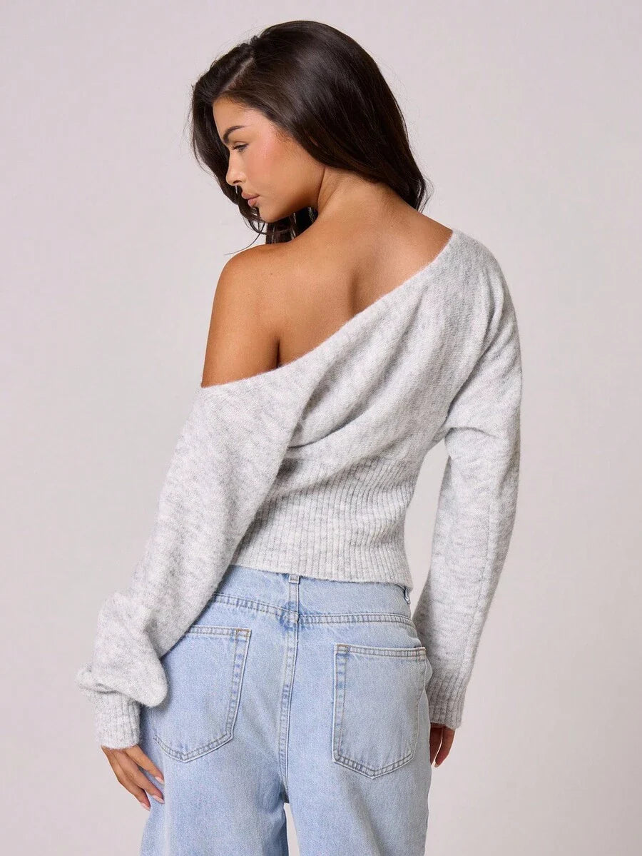 Fuffy asymmetrisk mohairtopp