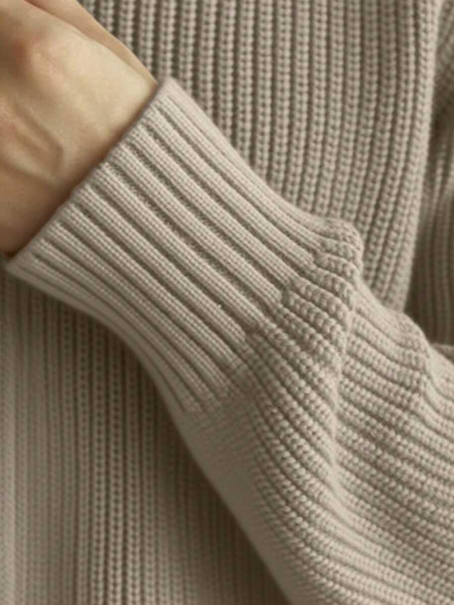 Lång herrcardigan med dragkedja och hög krage