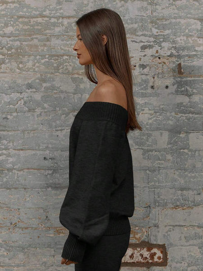 Asymmetrisk ribbstickad topp