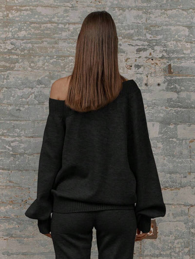 Asymmetrisk ribbstickad topp