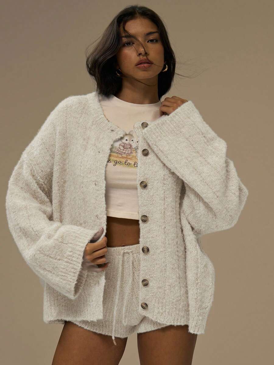 Oversize kofta med knappar